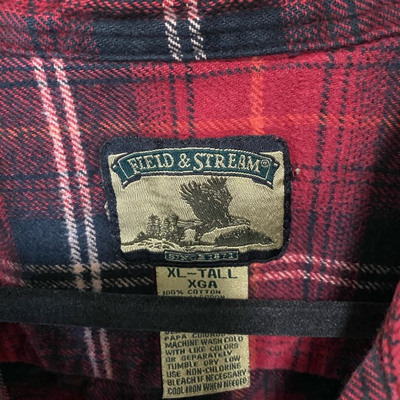 90s Vintage Field and Stream Plaid Flannel Button Down Shirt - Picture 6 of 6